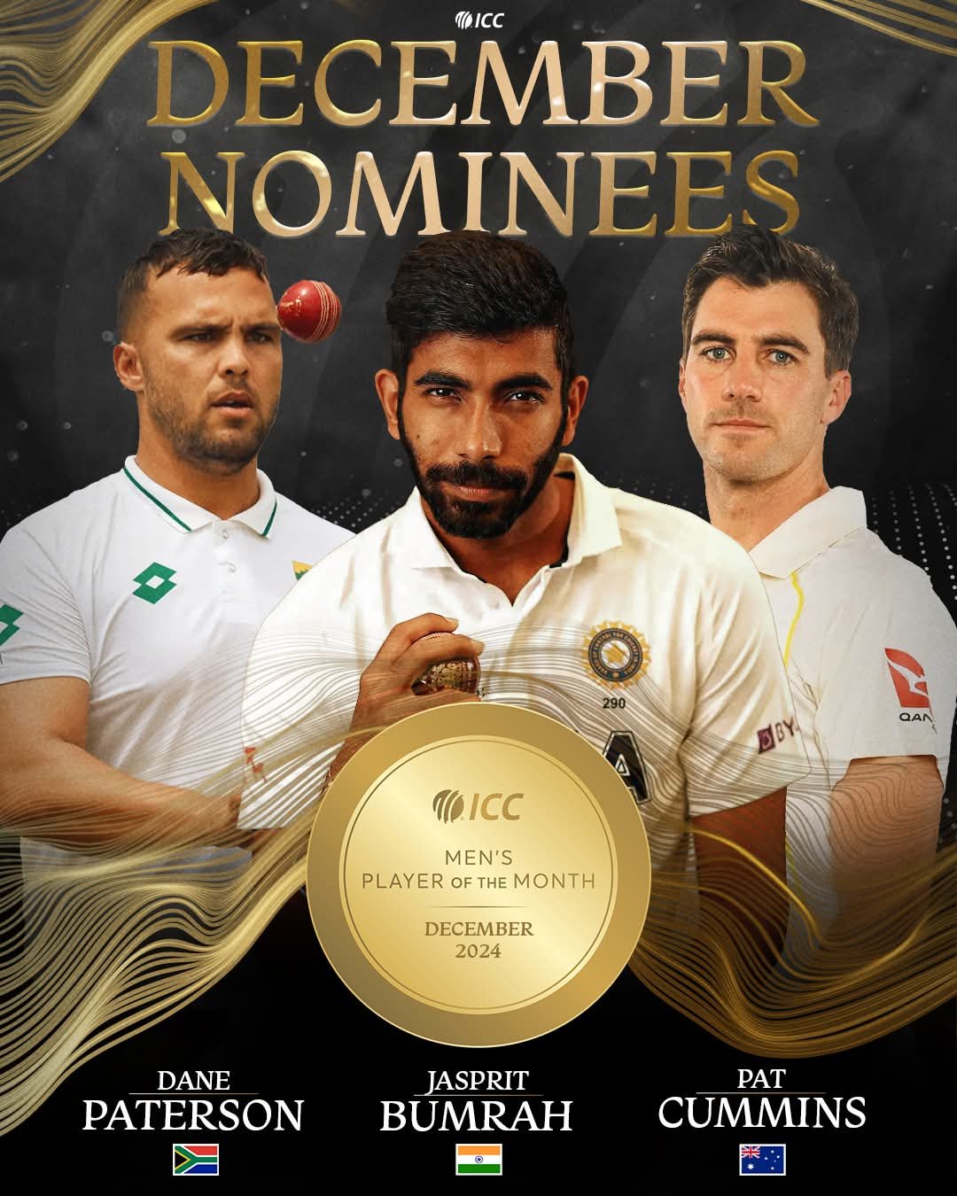 ICC Men's Player of the Month December 2024